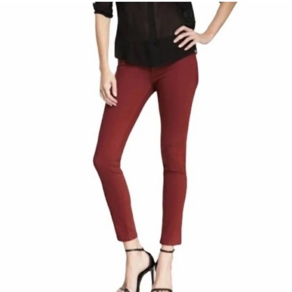 𝅺dl1961 Emma Ankle Crop Skinny Legging in Tobasco 360 Stretch Jeans Red Sz 26 - Picture 1 of 10
